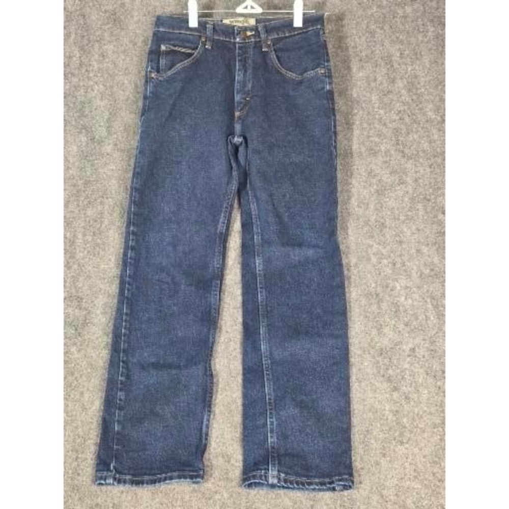 Wrangler Midnight Flex Mens Straight Leg Blue Denim Jeans 30x30 Western Casual